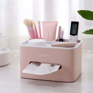 <span class=keywords><strong>Ecoco</strong></span>-caja de almacenamiento de escritorio multifuncional para ahorro de espacio, estuche de Control remoto, organizador de cosméticos, soporte de succión, cubierta de tejido - Product Image 5