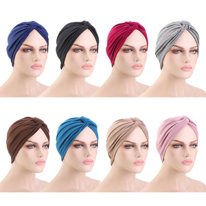Elastic Double Layer Muslim Twist Turban Headwrap Hijab Chemo <strong>Cancer</strong> Soft Beanies Turbans <strong>Hats</strong> for Women Hair Cover Headwrap - Product Image 6