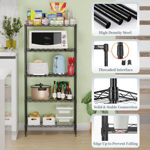 Estantería de almacenamiento de 5 niveles para el hogar, cocina, oficina, organizador, Soporte de alambre resistente de Metal, estantes de almacenamiento de utilidad ajustables - Product Image 4