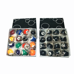 Bola de <span class=keywords><strong>billar</strong></span> de 0,98 pulgadas, llavero de <span class=keywords><strong>8</strong></span> bolas de <span class=keywords><strong>billar</strong></span> de diámetro, llavero de colores, 16 Uds. - Product Image 2