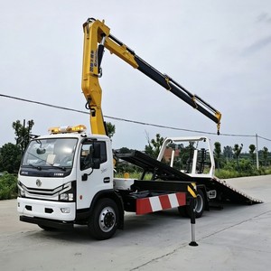 Dongfeng DFAC 4x2 Camión Grúa de Plataforma Plana de 5 Toneladas con Grúa Articulada, Camión de Recuperación de Plataforma Deslizante de Alta Calidad - Product Image 3