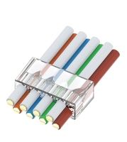 Pro'sKit CN-PT50C6AS CAT7 Abgeschirmter RJ45-Stecker Durchgangsdesign mit Zugentlastungskappe für Industrielle Ethernet-Kabelverlegung