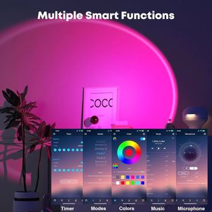 Cheap Popular Romantic Decorative Led Rainbow Sunrise Sunset Atmosphere <b>Projector</b> <b>Light</b> Lamp Home Indoor Living Room Modern ABS - Product Image 3