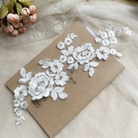Nouveauté couture à la main coton dentelle blanche applique broderie patchs de fleurs pour vêtements