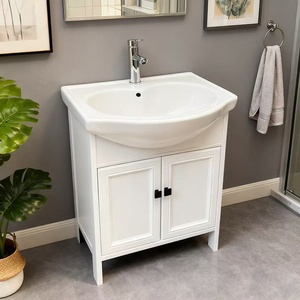 Lavabo Rectangular de 60 cm con Gran Capacidad, Mueble de Baño de Fibra de Carbono, Lavabo y Fregadero de Cerámica - Product Image 4