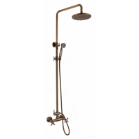 Robinet de douche en cuivre pour salle de bain avec douchette téléphonique, ensemble de douche au design rétro classique, pommeau de douche pluie