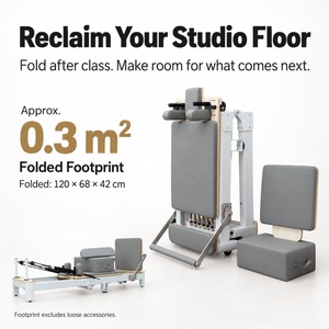 Reformer de Pilates pliable à cadre en alliage d'aluminium, avec appui-tête réglable, idéal pour les salles d'entraînement partagées – Vente directe usine - Product Image 1