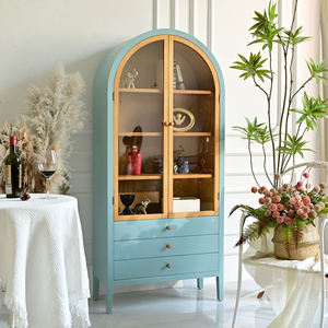 INNOVA Home Living Room Dining Kitchen Sideboard Modern Arch Design Blue Wooden <b>Storage</b> <b>Drawer</b> Cabinet <b>with</b> Flat Panel Door - Product Image 5