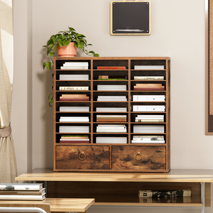 24 ngăn bằng gỗ Văn Học tổ chức với có thể điều chỉnh ngăn kéo mail SORTER cho lớp học hộp thư phòng tắm giấy tổ chức - Product Image 5