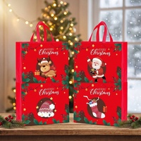 Grands sacs cadeaux de Noël, 4 modèles, sacs de Noël OEM, sacs cadeaux de Noël en gros, sacs fourre-tout réutilisables en non-tissé avec poignées