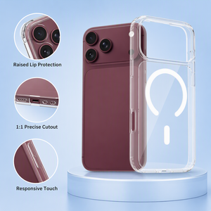 Coque de télé<span class=keywords><strong>phone</strong></span> magnétique pour iPhone 15, série iPhone 16, TPU+PC transparente, compatible avec la charge sans fil, pour iPhone 16, série iPhone 17 - Product Image 2