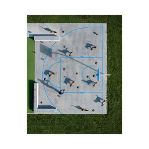 Tempat bermain anak-anak di Tiongkok Set lapangan basket portabel dengan Pickleball Court Basketball System Court