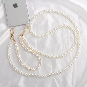 <span class=keywords><strong>Correa</strong></span> de Cadena de Perlas de Lujo DIY de 120 cm, <span class=keywords><strong>Funda</strong></span> Transparente Acrílica Antigolpes con Logo para <span class=keywords><strong>iPhone</strong></span> 17/16/13/12 PRO/15 Pro - Product Image 4