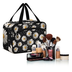 Large Capacity Custom Flowers Patterns <b>Toiletry</b> Bag Business Travel Makeup Bag Fashionable Design Waterproof <b>Storage</b> Bag - Product Image 6