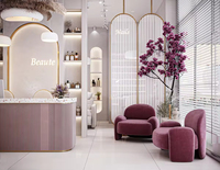 Conception d'intérieur de salon de coiffure et de manucure de luxe tout-en-un |   Solutions de rénovation et d'aménagement commercial personnalisées pour les spas de beauté