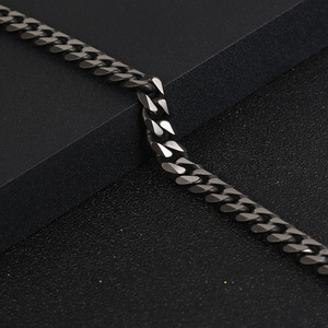 Wholesale Unisex Trendy Christian Geometric Heavy Hip Hop Retro Buckle 8mm 10mm Cuban <b>Chain</b> Bracelet Jewelry Anniversary Black - Product Image 4