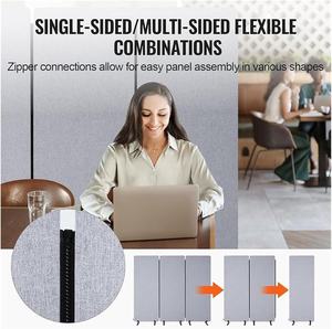 Roydaa 3-Panel Gele Akoestische Kamer Scheidingswand Huisdier Polyester Geluiddichte Opvouwbare Privacy Partitie Draagbare Vrijstaande Kamer - Product Image 5