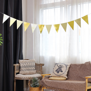 Modelos explosivos Multicolor String the flag 12 piezas Banners Flag con cuerda de 2,5 m para fiesta Navidad cumpleaños decoración - Product Image 3