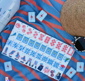 Tuiles de Mahjong Style Sportif – Collection Premium Motif Basketball Bleu Rouge – <span class=keywords><strong>Jeu</strong></span> de Mahjong Américain pour Passionnés - Product Image 4