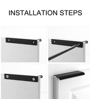 Poignée invisible encastrée en métal pour armoire de cuisine en forme de C incurvée, porte coulissante, poignées dissimulées pour armoires