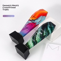 Nouveau trophée en cristal gravé avec impression couleur UV pour les récompenses honorifiques des compétitions et événements