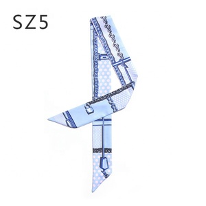 Latest 2022 Dot Print Neck Scarf Female Handbag Wraps Ribbon Lady Hairband Scarves - Product Image 6