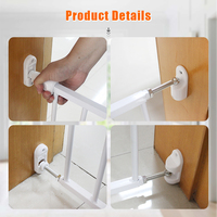Prodigy SG001 Nouvelle conception blanche, barrière de sécurité pour bébé en bois rétractable multifonctionnelle pour l'extérieur, pour les enfants de 2 à 4 ans