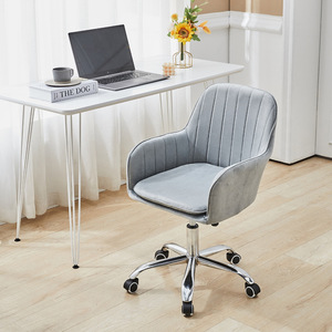 Silla <span class=keywords><strong>de</strong></span> Oficina Moderna <span class=keywords><strong>de</strong></span> Terciopelo para <span class=keywords><strong>Niñas</strong></span>, con Reposabrazos Fijos, Altura Ajustable, Base Giratoria <span class=keywords><strong>de</strong></span> Hierro, Silla <span class=keywords><strong>de</strong></span> Maquillaje para Hogar/Oficina/Dormitorio - Product Image 4