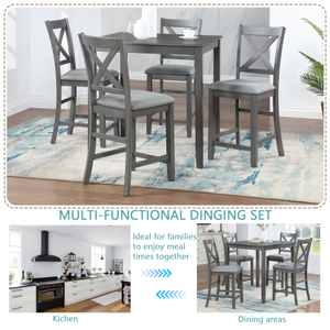 Juego <span class=keywords><strong>de</strong></span> <span class=keywords><strong>Mesa</strong></span> Alta y Sillas <span class=keywords><strong>de</strong></span> Madera Maciza Estilo <span class=keywords><strong>Barril</strong></span> para Cafetería, Muebles <span class=keywords><strong>de</strong></span> Bar Elegantes <span class=keywords><strong>de</strong></span> Madera para Cocina del Hogar - Product Image 4