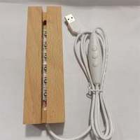 Lampe de table de nuit LED en acrylique personnalisable avec base en bois ovale écriture gratuite effaçable babillard gravé design