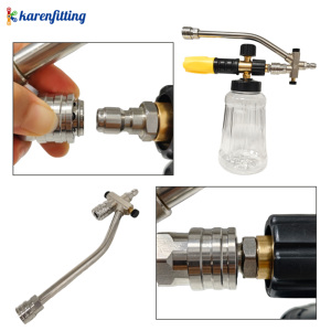 Válvula de dos vías para espuma y varilla de extensión de limpieza, cañón de espuma para hidrolavadora de alta presión con doble lanza para cambio rápido en lavado de coches - Product Image 4