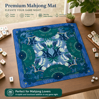 Mesa de Mahjong Americana Plegable y Portátil de Lujo con Tapete de Goma Natural de 33x33 Pulgadas, Envío Rápido