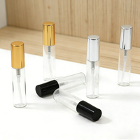Bouteilles de parfum en verre vides personnalisées avec logo, 2 ml, 3 ml, 5 ml, 10 ml, vaporisateur de parfum, atomiseur, conteneur avec bouchon argenté, doré, noir