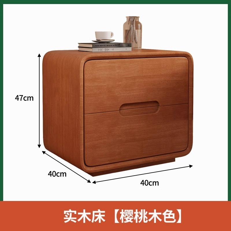 Cherry wood solid wood bedside table