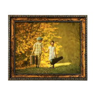 Cadre photo vintage personnalisé de style classique, toutes tailles, avec motifs dorés