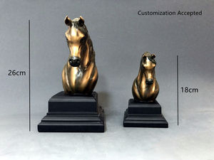 งานประติมากรรมรูปหัวม้าอาหรับทำจากเรซิ่นโพลีเมอร์เคลือบสีบรอนซ์ ทำด้วยมือ ใช้เป็นรางวัล - Product Image 4