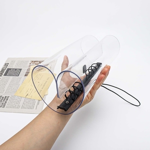 A5 A6 Ringbuch-Einband Schwarz, Notizbuch-Hülle aus dickem PVC, <span class=keywords><strong>Journal</strong></span>-Planer-Einbände, transparenter Budget-Ordner mit Gummibandverschluss - Product Image 4