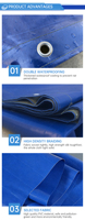 Bâche en PVC enduit 620 GSM, tissu renforcé imperméable en rouleau pour rideau latéral de poulailler