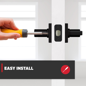 Pegangan pintu privasi Interior dengan tuas kunci tuas pintu untuk kamar mandi dan kamar tidur, kunci belok tanpa kunci Matte hitam dapat dibalik - Product Image 3