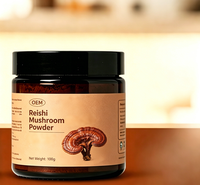 Poudre soluble de champignon Reishi pur naturel d'usine OEM, polysaccharides de Ganoderma, stimule le système immunitaire, favorise le sommeil, antioxydant