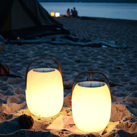 Lanterne de camping solaire à LED, étanche, lampe de randonnée en plein air, corps en plastique, lampe portable rechargeable