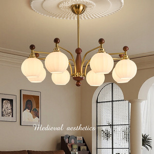 Lámpara de araña de estilo vintage con múltiples cabezales redondos E27, luz LED para sala de estar, dormitorio, pasillo, decoración del hogar - Product Image 1
