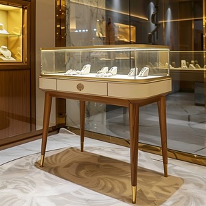 Vitrina de Madera para Joyería con Cajones - Exhibidor con Tapa de Cristal para Joyería con Almacenamiento - Product Image 5