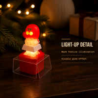 Porte-clés interactif en PVC, bonhomme de neige de Noël mignon, avec clochettes sonores et lumière, activé par pression, lumière chaude, décoration de table de fêtes