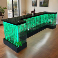 Meubles de bar personnalisés en usine fontaine dansante à lumière LED bulle d'eau panneau mural comptoir de bar en acrylique armoire à vendre