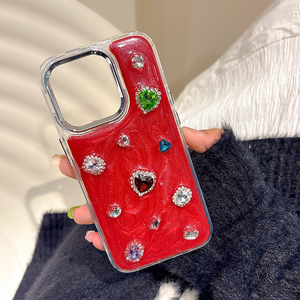 Thời Trang Sang Trọng Bow Red Keo Long Lanh Thạch TPU Của Phụ Nữ Hàn Quốc Phong Cách Điện Thoại Trường Hợp Iphone Cho 16 Pro Max 15 Pro 14 13 12 - Product Image 5