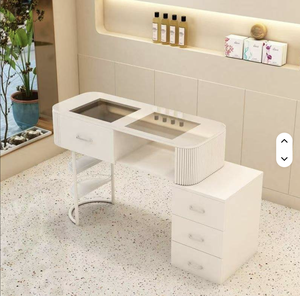 Cream Style Metal Nail <b>Table</b> <b>White</b> Multi-Functional Single Person Full Set Light Luxury Home Minimalist Living Room Eco-Friendly - Product Image 3