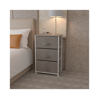 Ensemble de commode et de commode mince à trois tiroirs en tissu bon marché