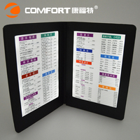 Support de menu en cuir avec éclairage LED pour restaurant, menu éclairé par LED