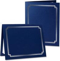 S&L Carpetas para Certificados Azules Plateadas, Paquete de 25, Cubierta de Lino, Papel de 80 lb, Esquinas Plegables Troqueladas, para Oficina, Negocios y Premios